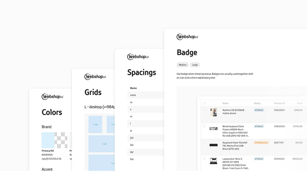 Reusable components and design tokens