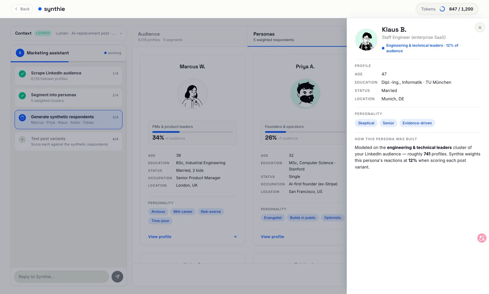 Ready personas — final screen